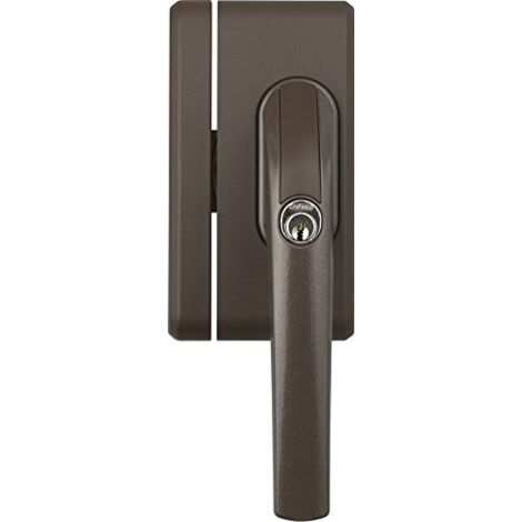 Abus Fo400N Al0125 Maniglia con Blocco, Serratura a Spinta con Cilindro per Finestre, Chiave Maestra, Livello di Sicurezza: 10, 37187, Marrone