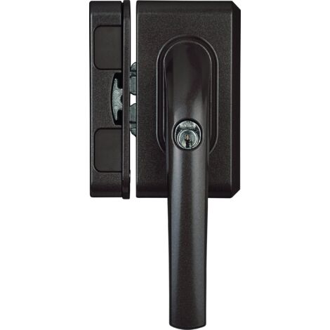 Abus Fo500N Al0089 Maniglia con Blocco, Serratura a Spinta con Cilindro per Finestre, Chiave Maestra, Livello di Sicurezza: 10, 71322, Marrone