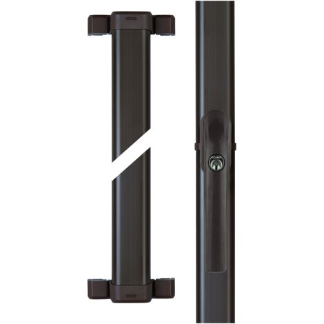 Abus Fos550 Al0125 Spranga con Blocco, Serratura a Spinta con Cilindro per Finestre, Chiave Maestra, Livello di Sicurezza: 10, 31792, Marrone