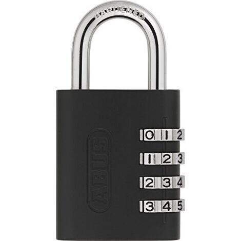 ABUS Lucchetto 158KC/45 AP050 - Lucchetto con funzione di combinazione o chiave - con alloggiamento in zinco pressofuso - Livello di sicurezza 5 - Nero