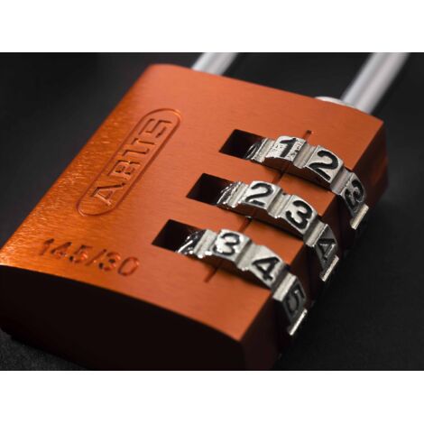 ABUS Lucchetto a combinazione 145/30 Arancione - Lucchetto per bagagli, armadietti e molto altro. - Lucchetto in alluminio - codice numerico regolabile individualmente - livello di sicurezza 3