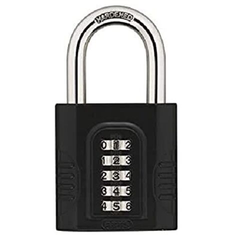 ABUS Lucchetto a combinazione 158/65 - lucchetto con alloggiamento in zinco pressofuso - con codice di combinazione regolabile individualmente - livello di sicurezza 8 - grigio scuro