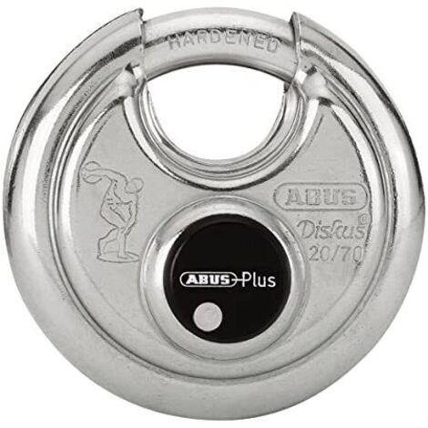 ABUS Lucchetto a disco 20/70 - resistente alle intemperie per il giardino - con tecnologia di saldatura a disco per la migliore protezione contro le effrazioni - livello di sicurezza 9 - argento