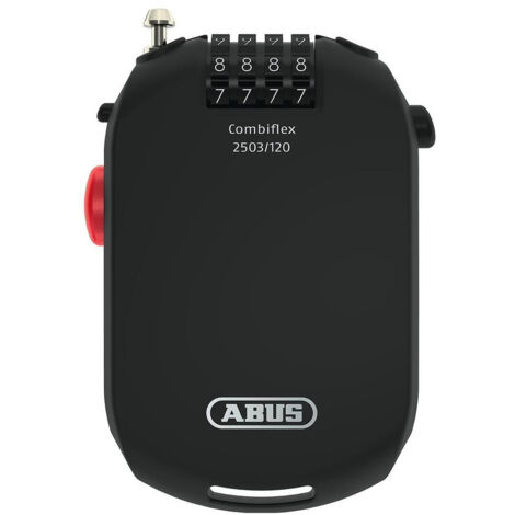 ABUS Lucchetto speciale Combiflex 2501/65 - Adatto come lucchetto per bagagli, lucchetto per sci, lucchetto per caschi - con codice a combinazione - Nero