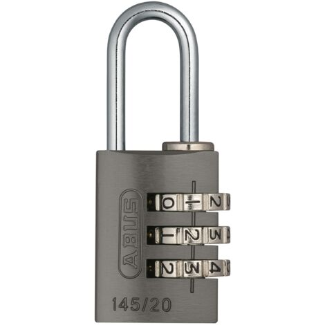 ABUS Mechanical 145/20 20mm Aluminium Combination Padlock Titanium 46576 ABU14520TIT