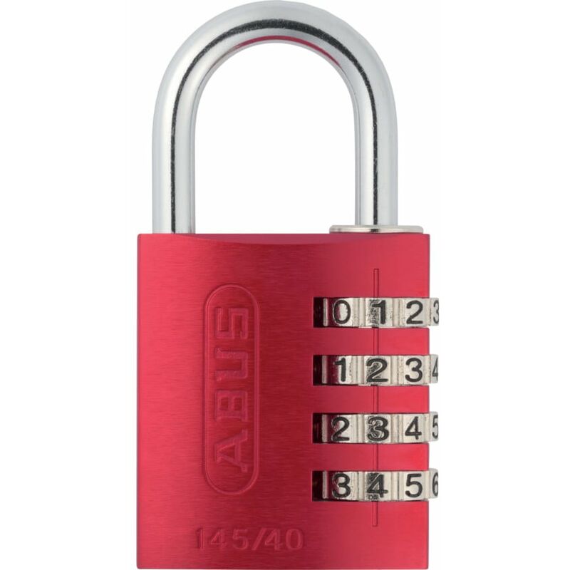 145/40 Red c Aluminium Combination Padlock - Abus