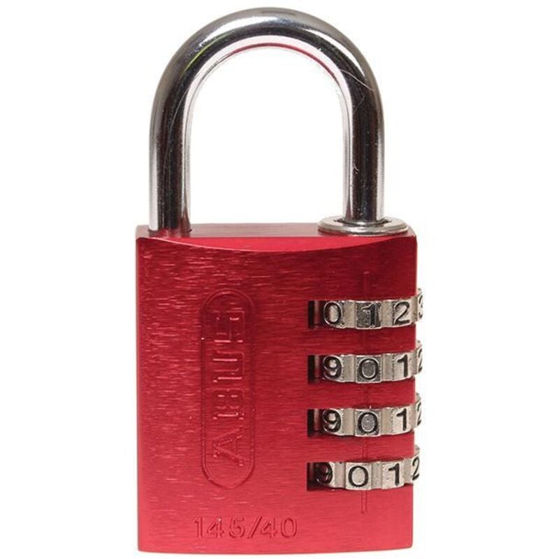 145/40 Red c Aluminium Combination Padlock - Abus