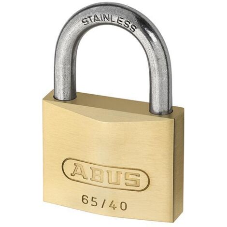 ABUS Mechanical 65IB/50mm Brass Padlock Stainless Steel Shackle Carded ABU65IB50C