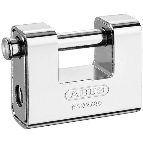 ABUS Mechanical ABU9280C 92/80mm Monoblock Brass Body Shutter Padlock Carded