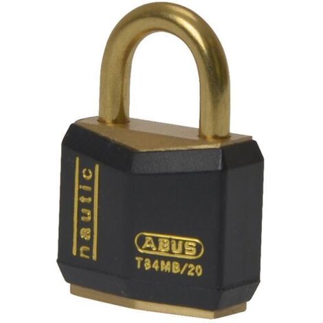 ABUS Mechanical T84MB/20mm Black Rustproof Padlock Carded ABUT84MB20C