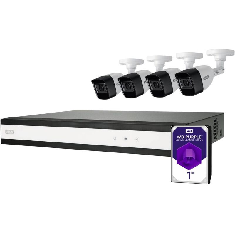 ABUS Performance Line TVVR33842T analogique, AHD Set pour caméra de surveillance 8 canaux avec 4 caméras 2560 x 1940 pi