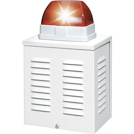 Abus – Sirène d'alarme SG1650 110 dB avec gyrophare rouge – Alimentation 12V/DC – Installation intérieure/extérieure – Boîtier aluminium résistant