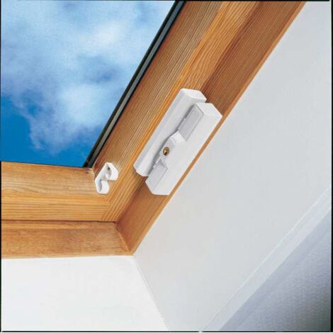 Abus – Verrou de fenêtre Velux anti-effraction – Fixation en applique – Compatible PVC, aluminium, bois – Verrouillage automatique – H133mm x l25mm x ép32mm