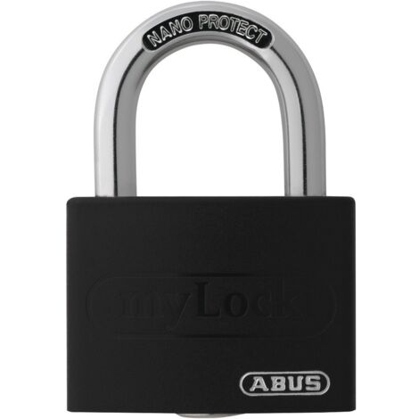 ABUS Zylindervorhangschloss T65AL/40 schw.Lock-Tag Schlossk.-B.43mm Alu.versch.-schl. - 80286 7