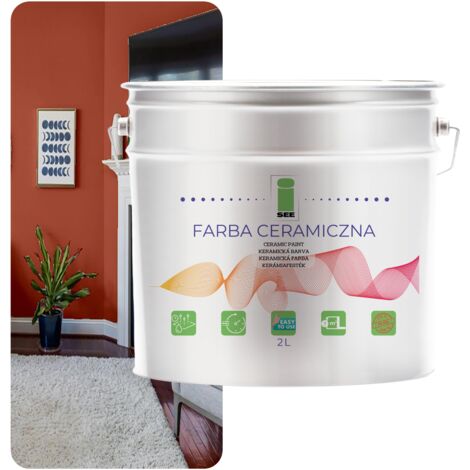 ABWASCHBARE KERAMIK-WANDFARBE, ZIEGELROT, 2L, FLECKENABWEISEND