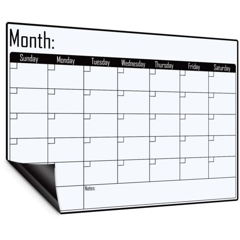 Abwischbarer magnetischer Monatsplaner, 40,6 x 30,5 cm, für Einkaufslisten und Termine, magnetische Whiteboard-Tafel für Kühlschrank und Küche