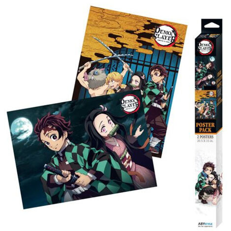 ABYSTYLE - DEMON SLAYER - SET 2 CHIBI POSTERS - GROUPE & DUO (52X38CM)
