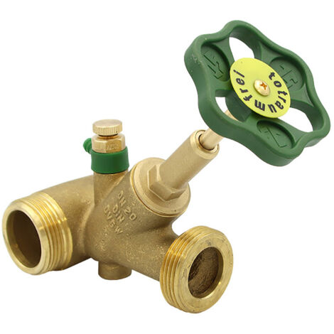 Abzweig T-Ventil Freistrom Eingang DN20 mit steigende Spindel