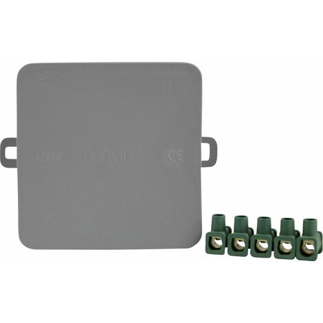 Abzweigkasten Aufputz, IP 54, mit Dosenklemme, 85 x 85 x 40 mm, grau Schalterdosen & Abzweigdosen
