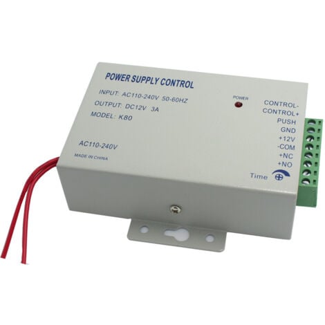AC 110-240V to DC 12V 3A 36W Power Supply Control Power Supply for Door Access Control System Power Supply