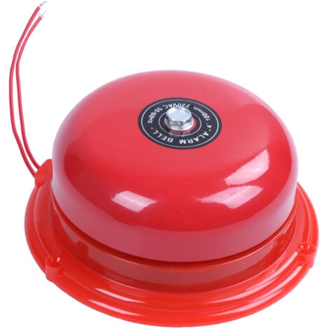 AC 220V 100mm 4 inch Dia Schools Fire Alarm Round Shape Electric Bell Red