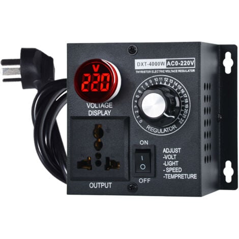 Ac 220V 4000W Compact Controller Variable Tension Vitesse Portable Temperature Lumiere Tension Adjuatable Dimmer