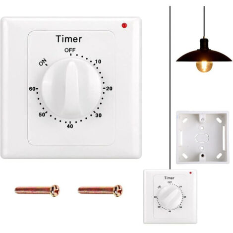 AC 240V Countdown Timer — Electronic & Mechanical Countdown Controller — "Type 86" Wall Plate — 60 Minutes