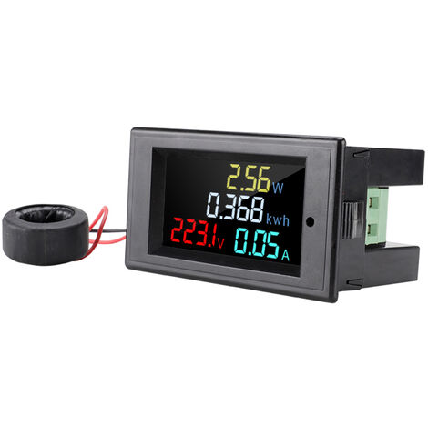 Voltmètre Ampèremètre Numérique Double Affichage AC 80-300V 100A - Affichage LED Vert Et Rouge - Pour Tableau électrique Ou Monitoring