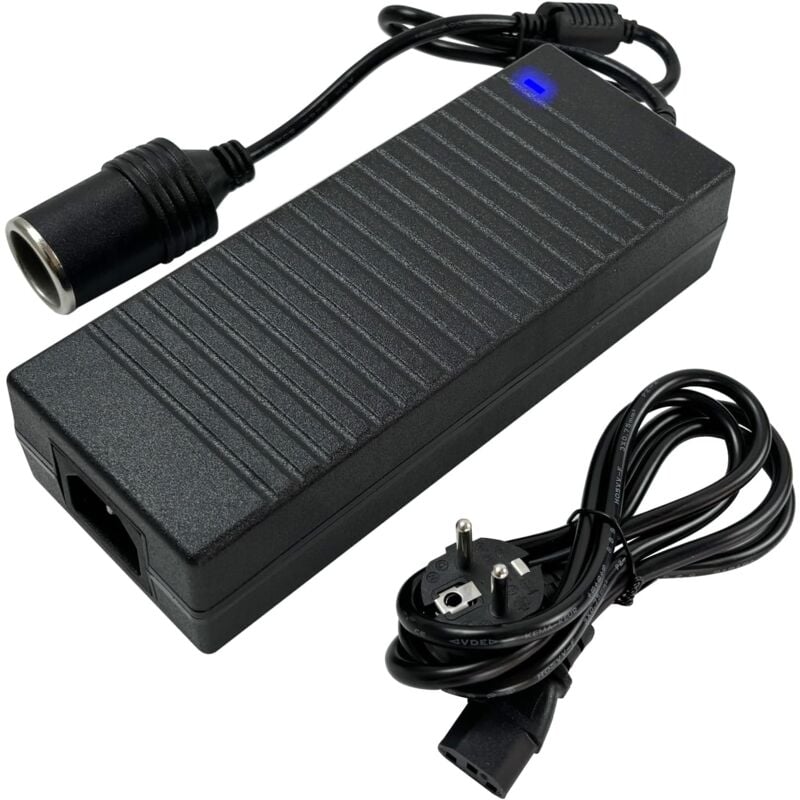 AC à DC Adaptateur 220V à 12V Transformateur 10A 120W Convertisseur Automobile Prise Allume Cigare de Voiture Chargeur Secteur pour Gonfleur Pneu,