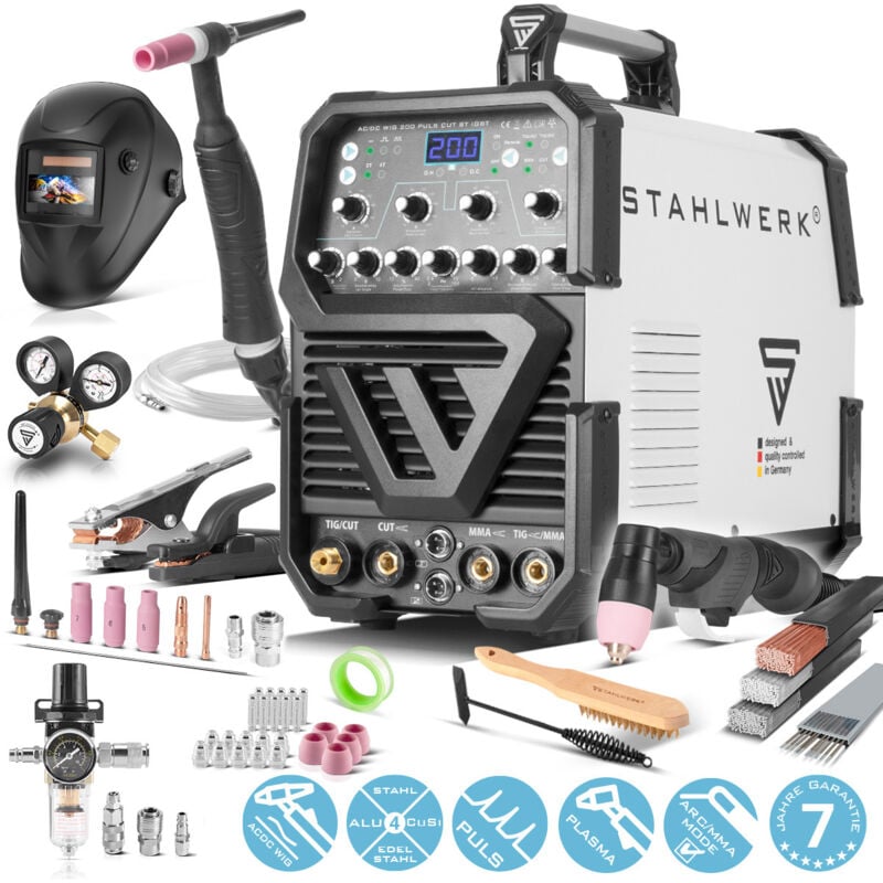 Poste de soudage ac/dc tig 200 pulsé avec équipement complet plasma - Stahlwerk