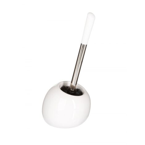 Ac-Deco – Brosse WC en céramique blanche – Support élégant et moderne – Compatible tous types de toilettes – Nettoyage efficace et rapide