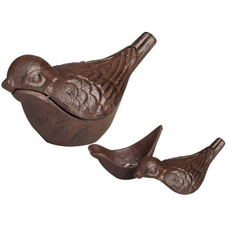 Ac-Deco – Cache clés oiseau en fonte – Dimensions L 15,6 x P 8,7 x H 8,4 cm – Cachette décorative pour clés – Idéal pour entrée ou jardin