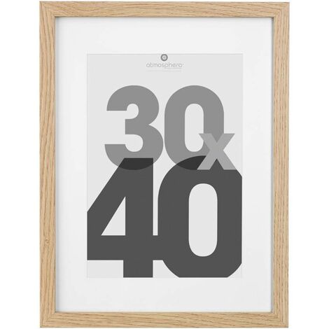 Ac-Deco – Cadre photo en bois naturel 30 x 40 cm – MDF et verre – Design simple et élégant – Pour personnalisation décorative