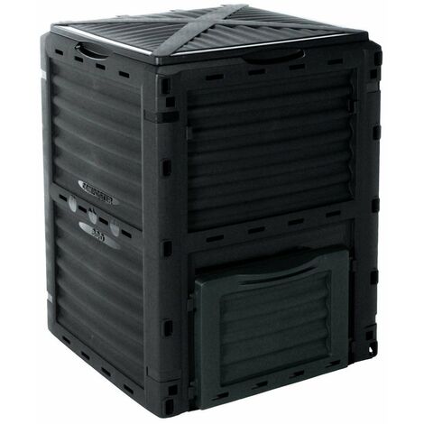 Ac-Deco – Composteur fermé 300 l en plastique durable – Accès pratique par couvercle supérieur – Vidange facile par porte inférieure