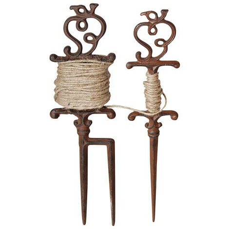 Ac-Deco – Cordeau de jardinage 25m en jute avec piquets en fonte – Alignement précis pour plantations – Coffret cadeau