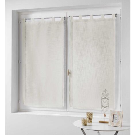 Ac-Deco – Paire de voilage passants 2 x 60 x 90 cm – 100% polyester effet lin tissé – Prêt-à-poser pour tringles standard – Lavable en machine