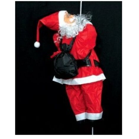 Ac-Deco – Père Noël grimpeur à suspendre – Polyester rouge – Dimensions L. 34,5 x P. 26,5 x H. 60,5 cm – Décoration festive intérieure/extérieure