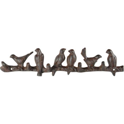 Ac-Deco – Porte-manteau en fonte 5 crochets – Dimensions 42,9 x 10,2 x 4,3 cm – Couleur marron pour intérieur chaleureux