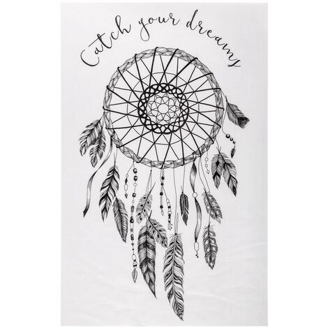 Ac-Deco – Sticker attrape rêves 50x32 cm en PVC – Adhésif pour surfaces lisses – Décoration moderne pour chambres et espaces de travail
