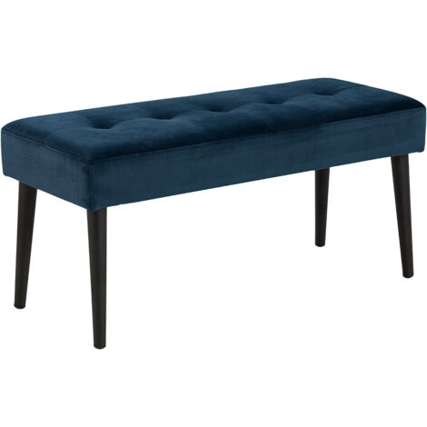 AC Design Furniture Gloria Bench, Tissu métal, Bleu, L: 38 x W: 95 x H: 45 cm