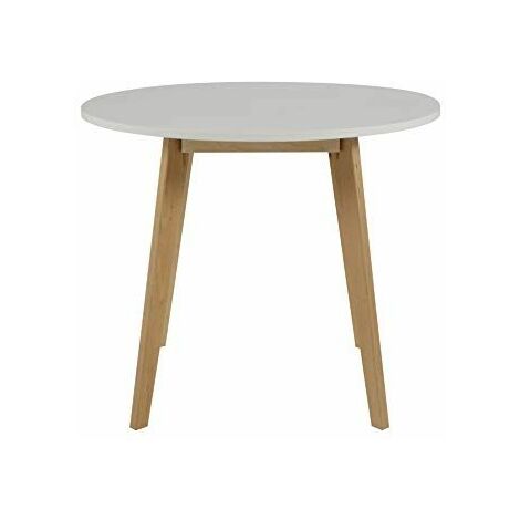 AC Design Furniture Medina Table à manger, Bouleau, Blanc, 90 x 90 x 76 cm