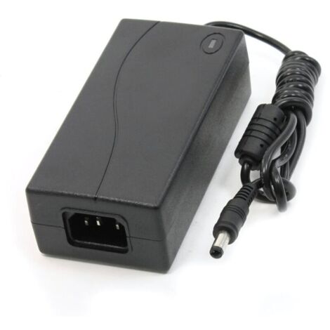 AC input 100-240V 50/60Hz, DC output 12V 4A, black power adapter