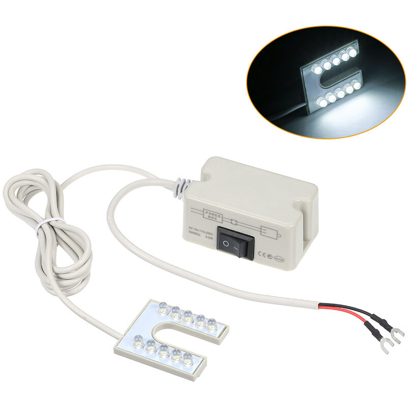 Asupermall - Ac110-250V 2W 10Led En Forme De U Machine A Coudre Vetement Lampe Aimant Base Fixe, Type D'Insertion