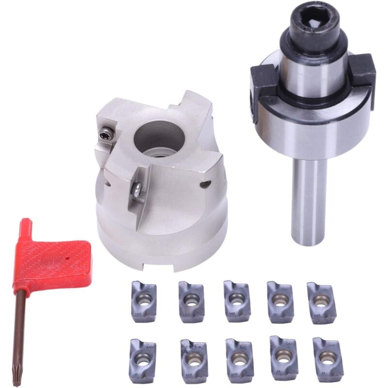 AC12 FMB22 + 400R Fraise à angle droit 50 mm + 10 pièces pièces en métal dur APMT1604 avec clé pour outils de fraisage