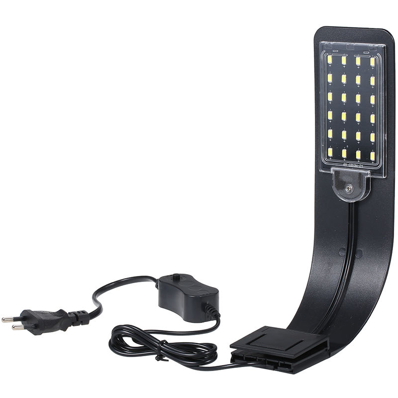 Asupermall - Ac220V 10W 24 Led Aquarium Lumiere Jar Poisson Lampe Lumiere Blanche Portable, Type 2, Coque Noire Lumiere Blanche