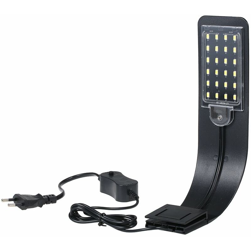 

AC220V 10W 24 LED Luz de acuario Lampara de tarro de peces Luz blanca Portatil,tipo 2 cascara negra luz blanca