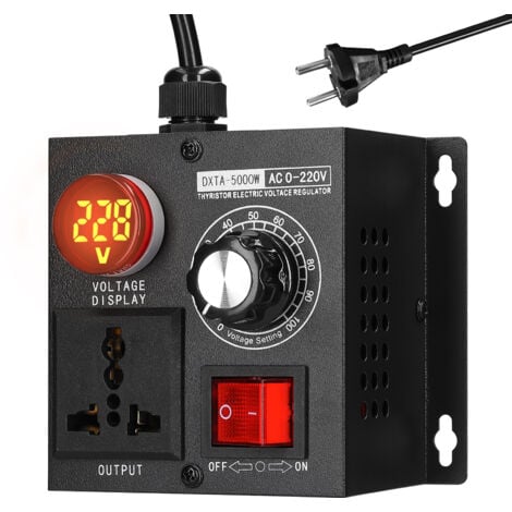 METERK AC220V 5000W Stufenloser Spannungsregler Tragbarer variabler einphasiger Spannungsregler Temperaturgeschwindigkeit Lichteinsteller
