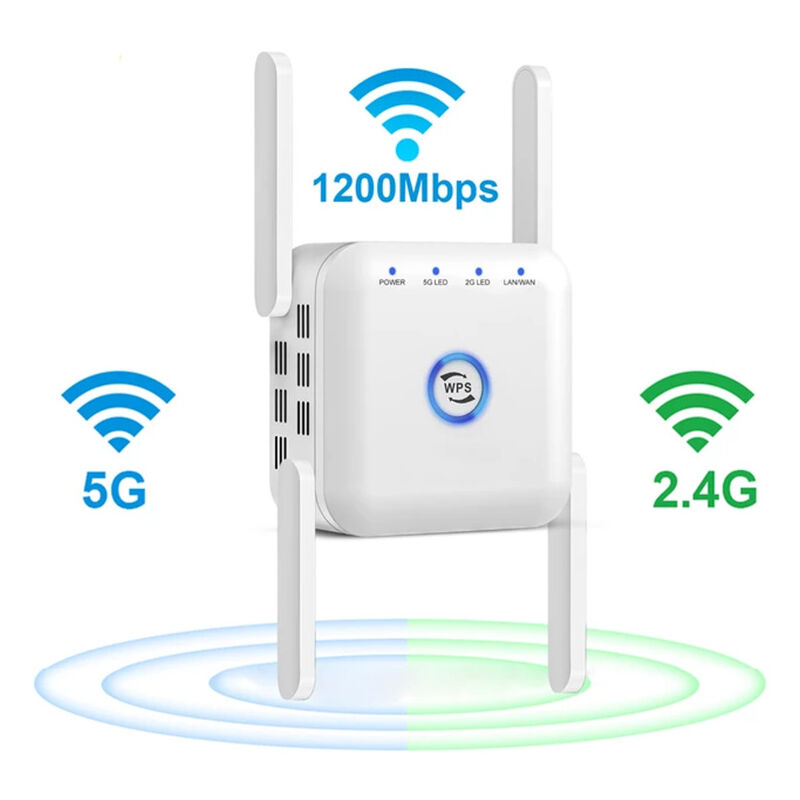 AC24 double bande répéteur amplificateur de signal wifi 1200M sans fil à travers le routeur mural répéteur Wifi (blanc)
