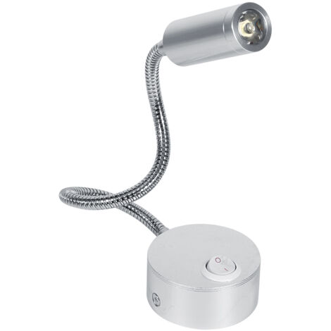 AC85-265V 3W Kaltweie LED-Lese-/Studienbettlampe mit Schwanenhals-AUS/EIN-Schalter (3W Kaltwei)
