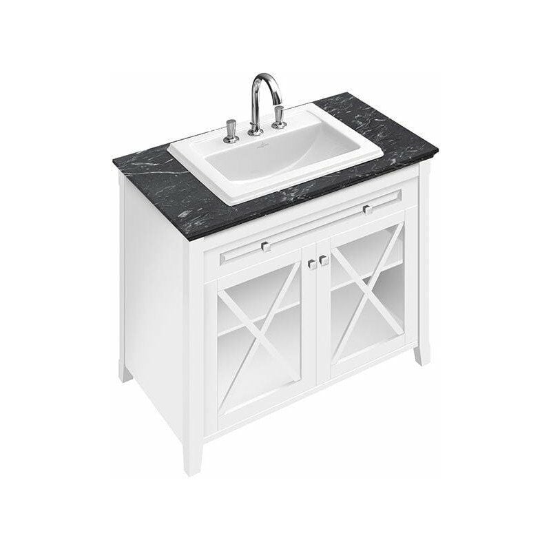 

Villeroy&boch - Acabado, Encimeras de lavabo, 800 x 500 mm, Rectangular, para grifería de un solo orificio, orificio para grifo perforado, con